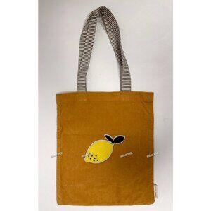 Sticky Lemon mustard corduroy tote bag